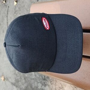 Volcom Snapper Cheese Gray Snapback Hat Cap Embroidered Red White Patch Logo